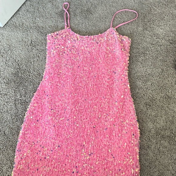 Lucy in the Sky Dresses Lucy In The Sky Pink Sparkly Mini Dress